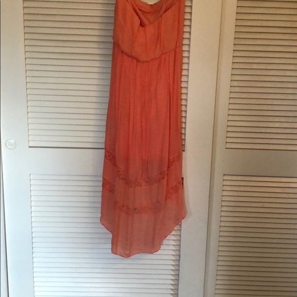 Coral high low lace dress - Picture 4 of 4